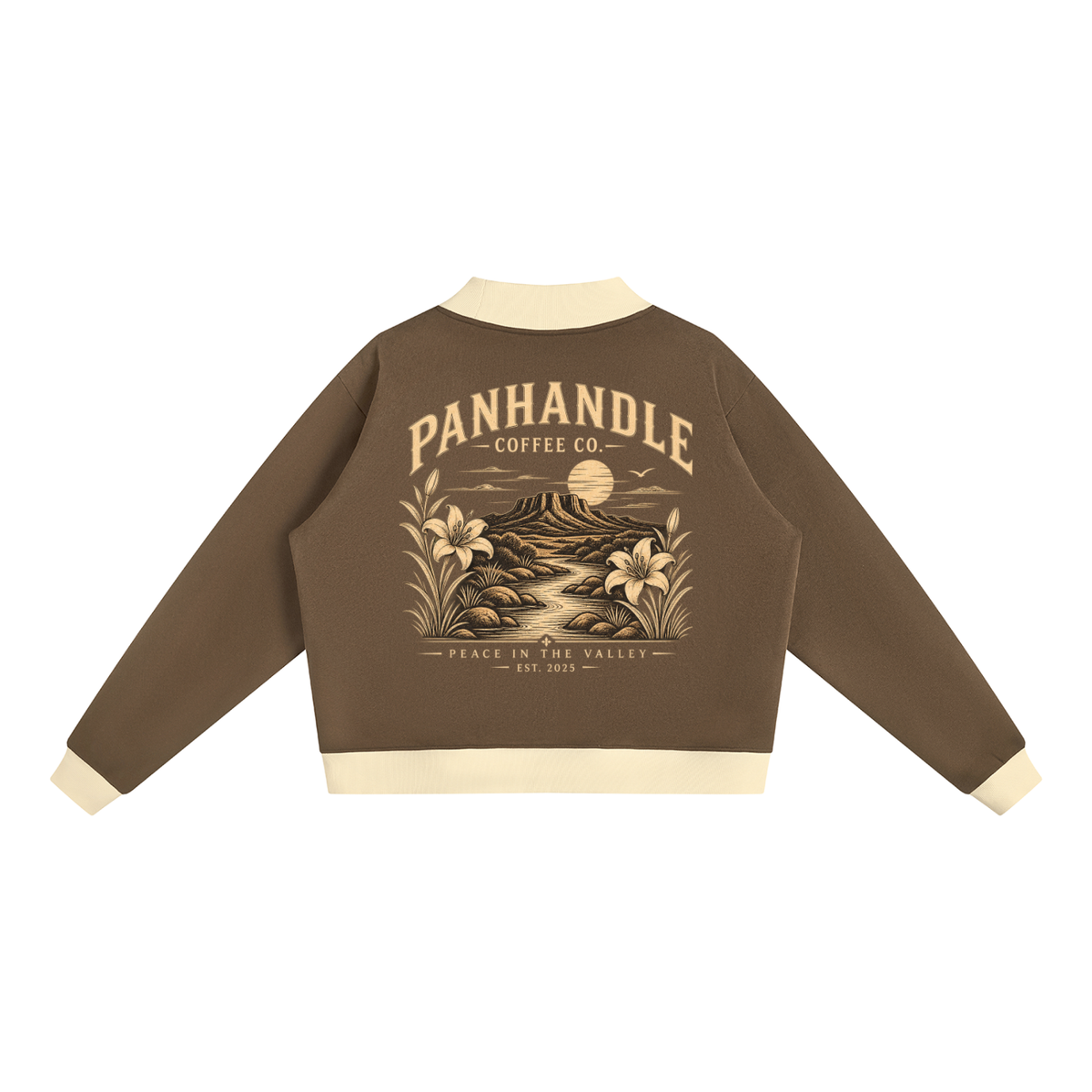 Women’s Mock Neck Crewneck Sweatshirt - Peace Lily Style