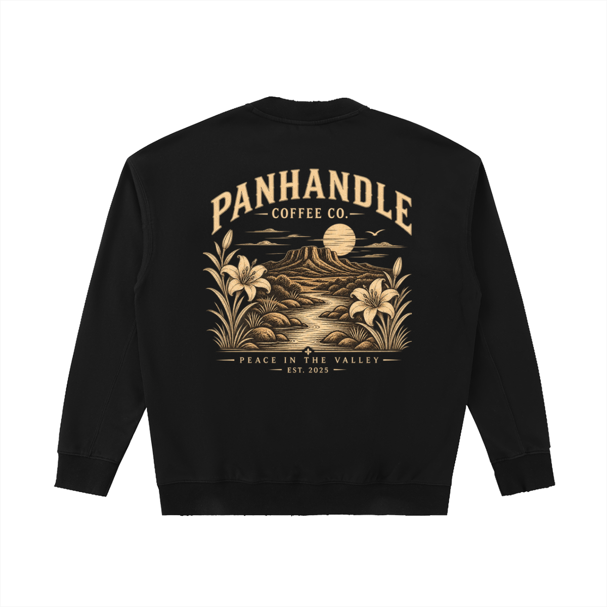 Drop Shoulder Crewneck Sweatshirt - Peace Lily Style