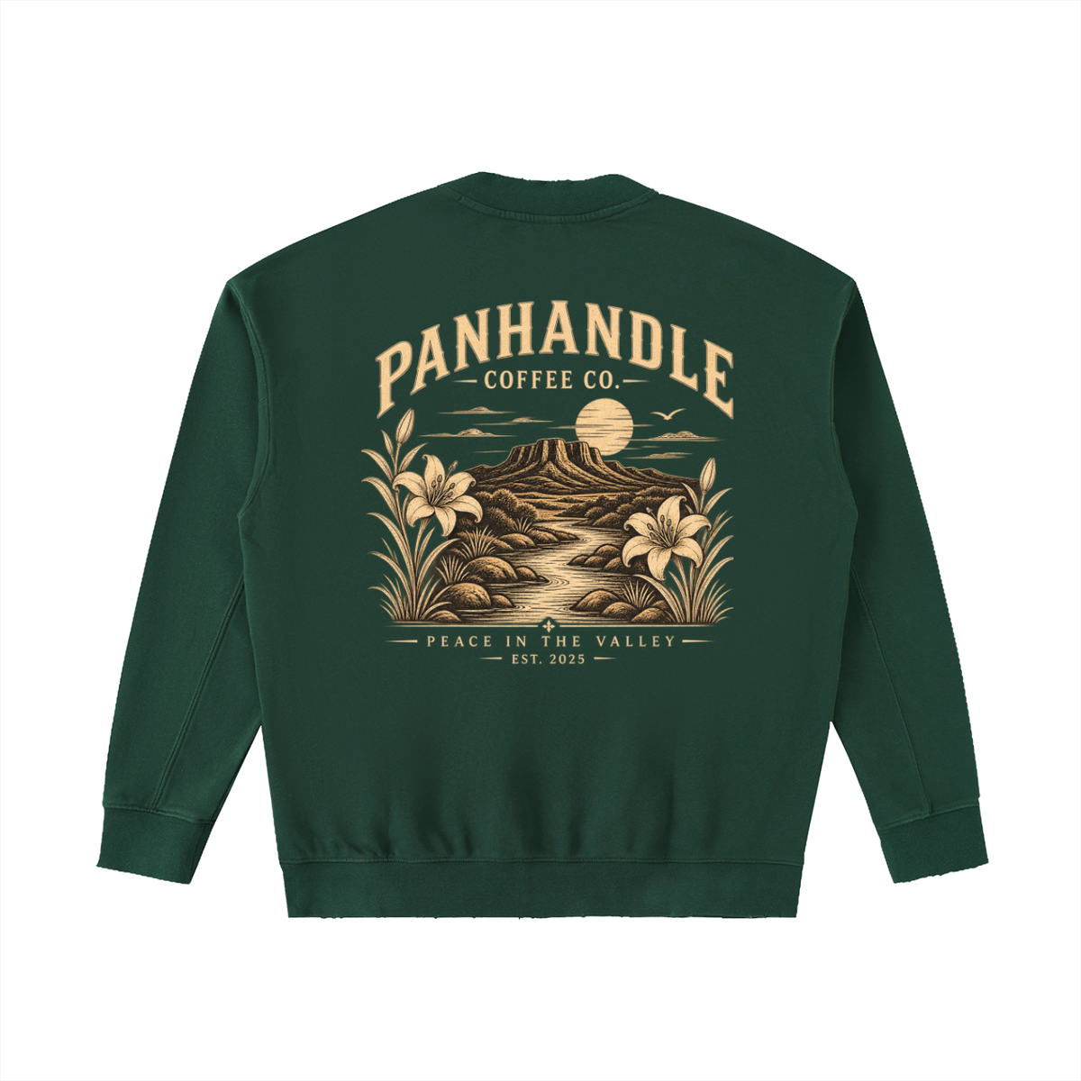 Drop Shoulder Crewneck Sweatshirt - Peace Lily Style