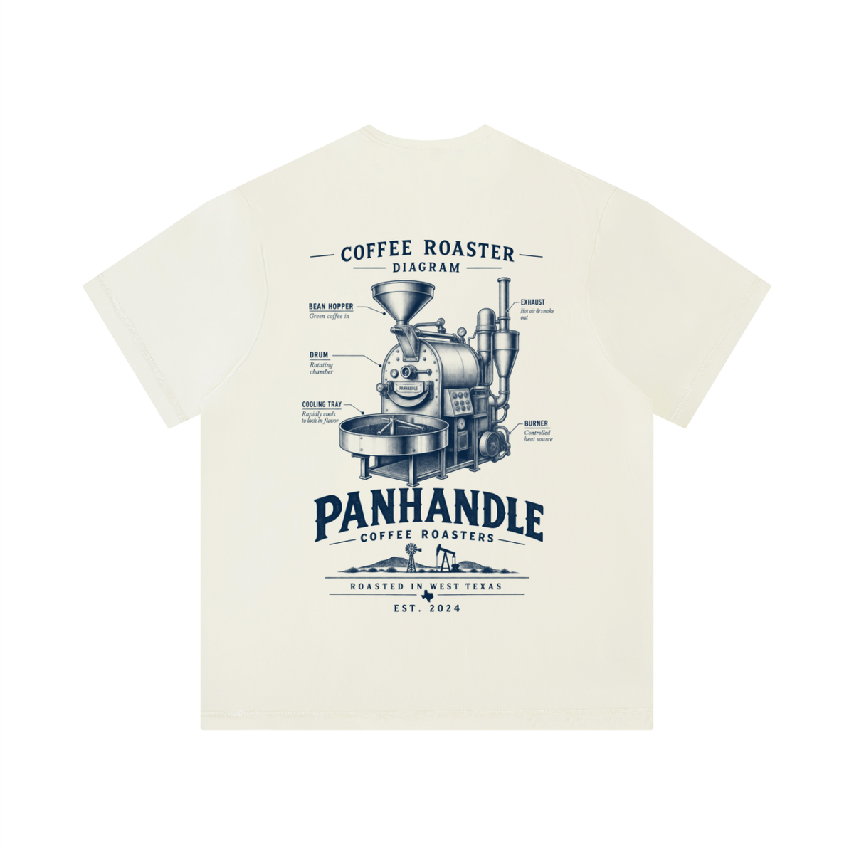 Uni-Sex Panhandle Coffee T-Shirt - Coffee Diagram Graphic