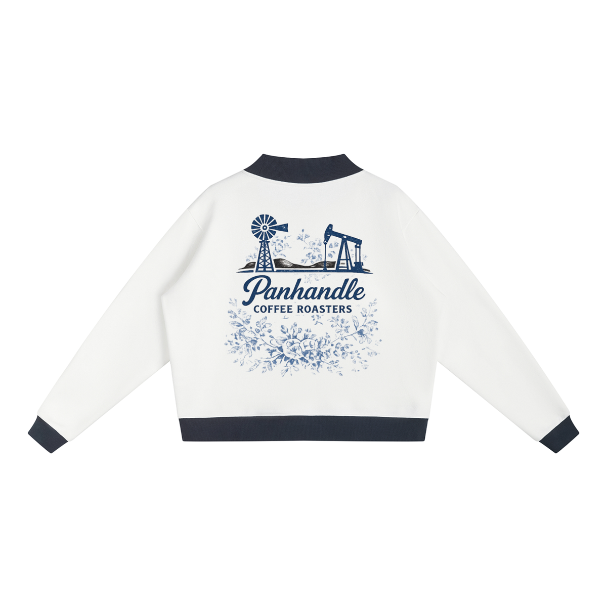 Women’s Mock Neck Crewneck Sweatshirt - Floral Design