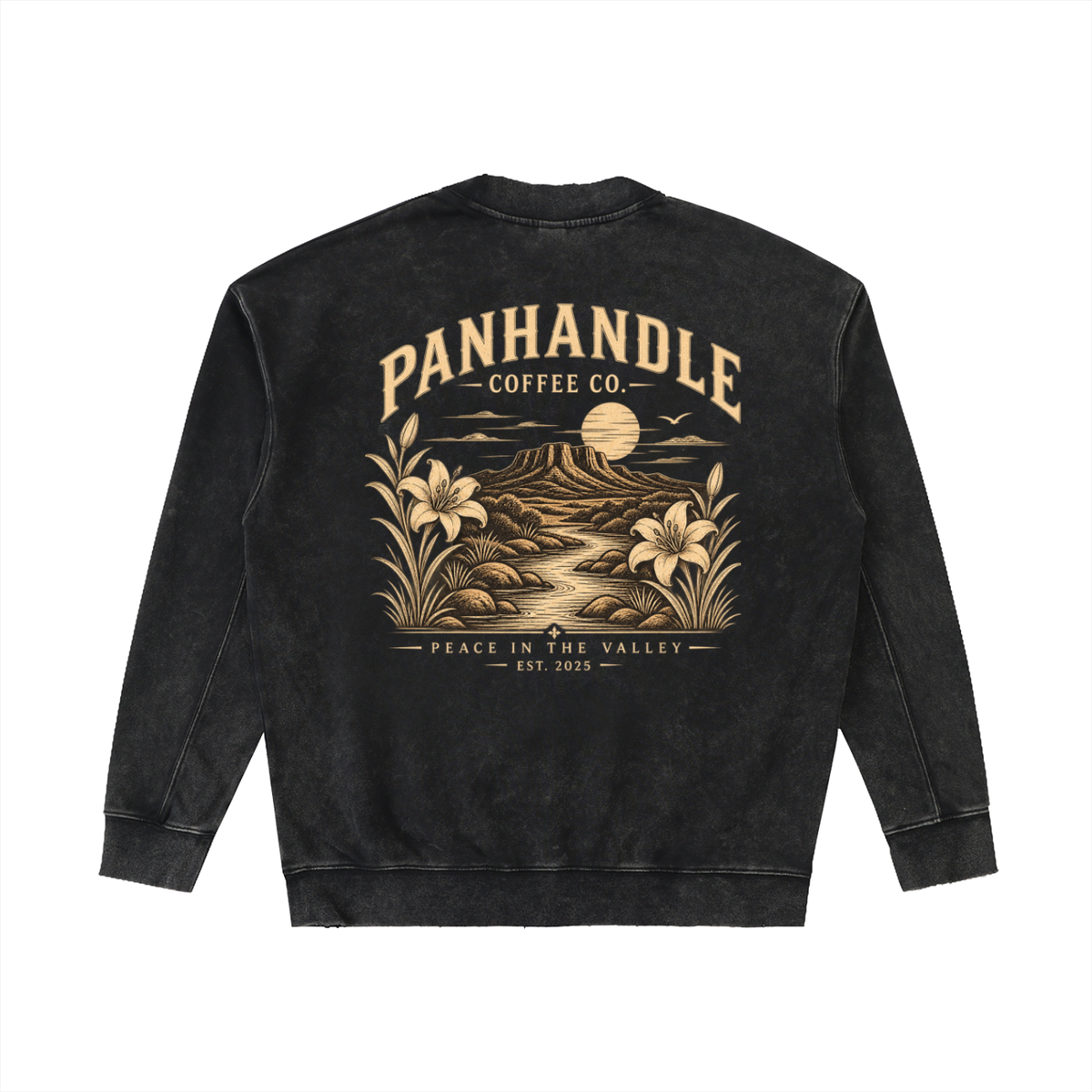 Drop Shoulder Crewneck Sweatshirt - Peace Lily Style