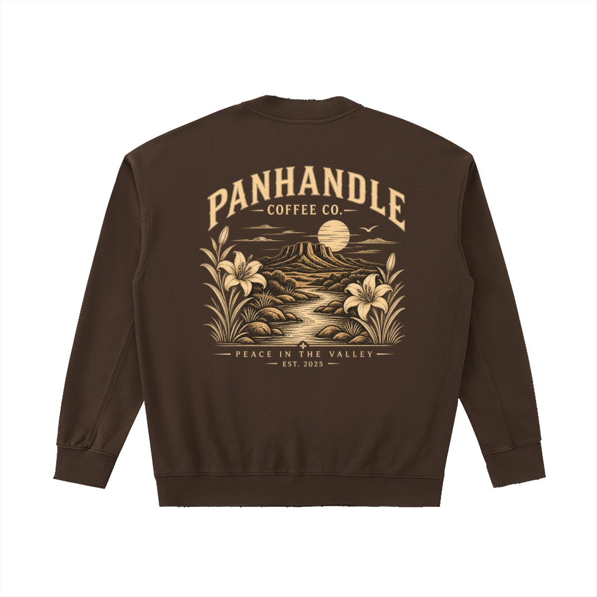 Drop Shoulder Crewneck Sweatshirt - Peace Lily Style